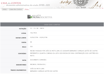 leitao de castro vila rica 1736 achado 14fev20